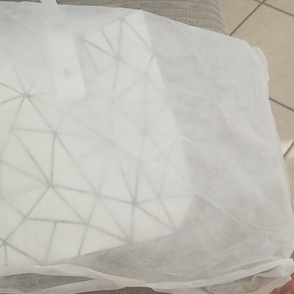 White Geometric Triangle Tote Bag - Picture 3 of 7